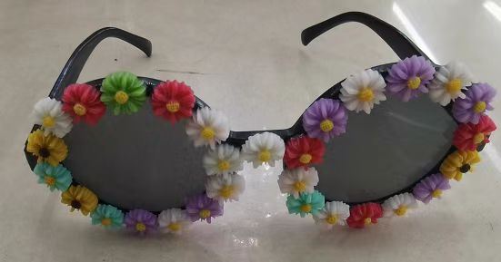 Black  flower glasses