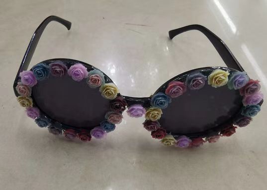 Black  flower glasses