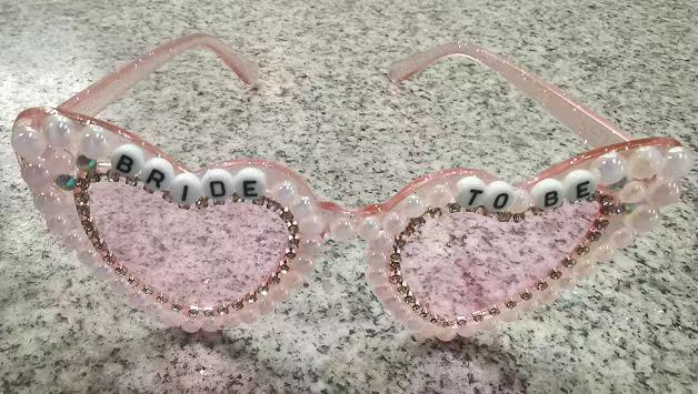 Pink letter heart glasses