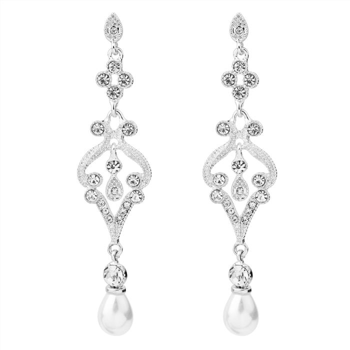 Pearl diamond earrings