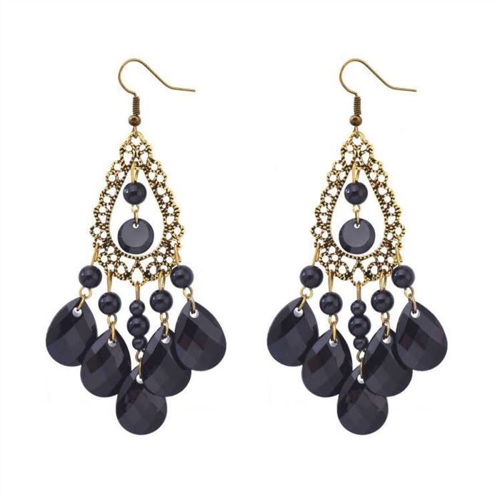 Vintage tassel drop long earrings