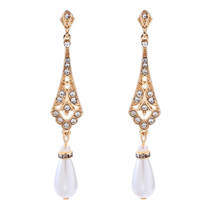 Pearl diamond earrings