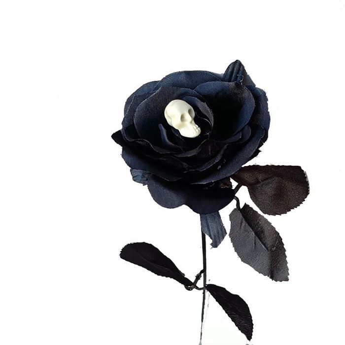 Black rose with skull