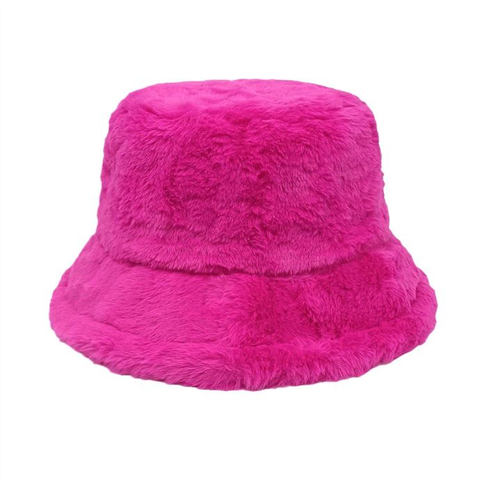Plush fisherman hat，hotpink