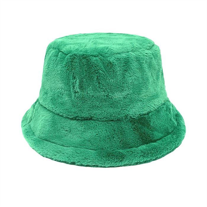Plush fisherman hat，dark green